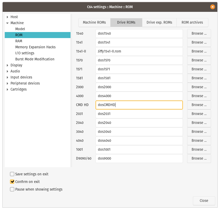 Drive ROM Settings